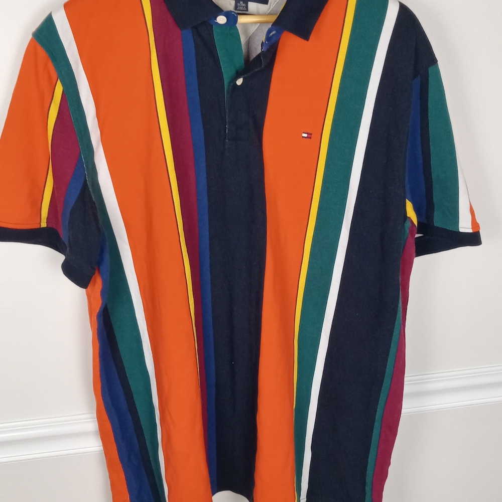 Tommy Hilfiger Men's Multicolor Striped Polo Shirt
